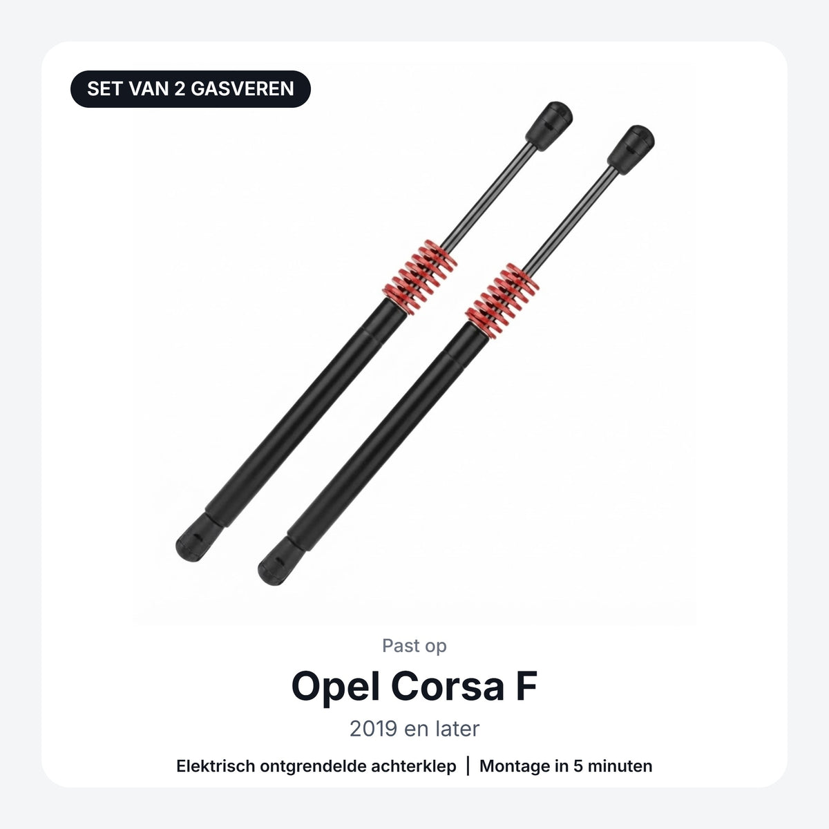 Gasveren met veer voor Opel Corsa F: achterklep automatisch openen