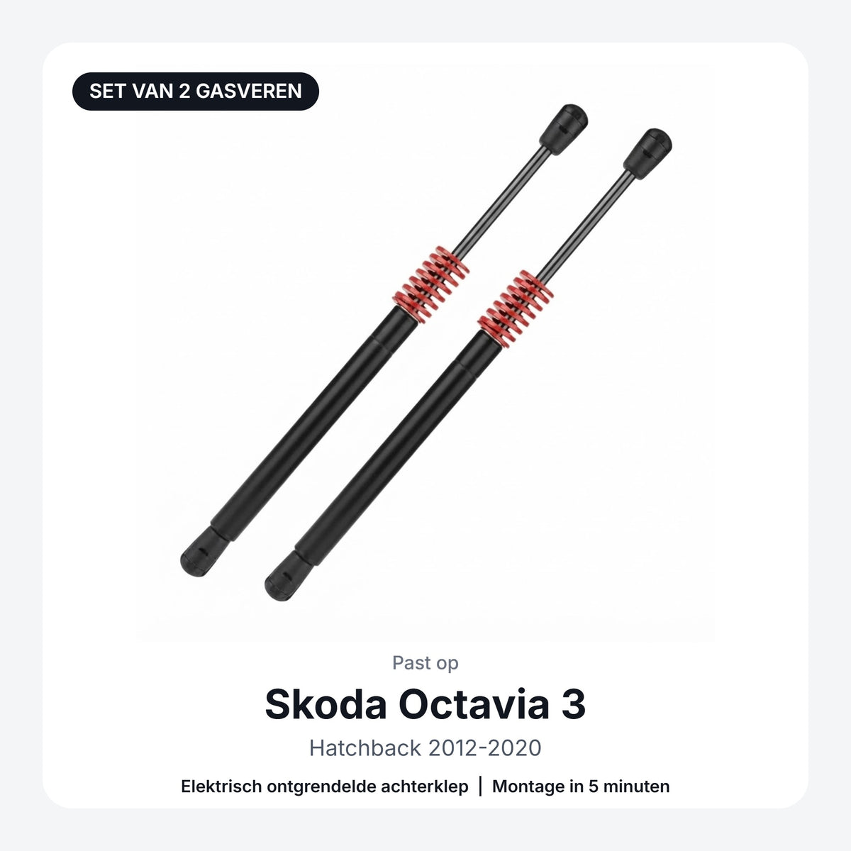 Gasveren met veer voor Skoda Octavia 3: achterklep automatisch openen